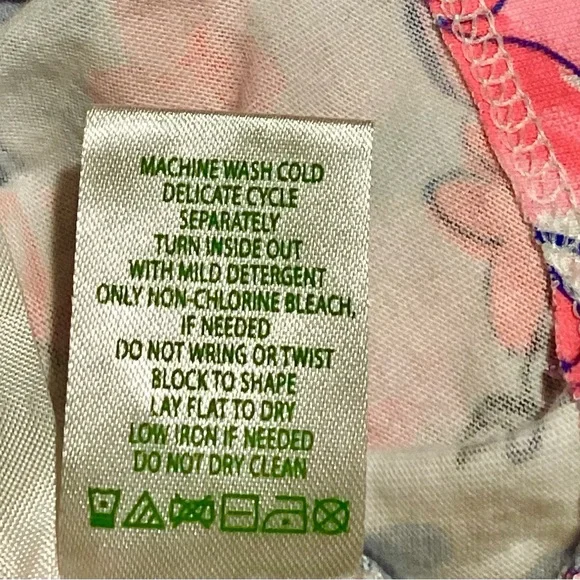 Lilly Pulitzer Pink and Blue Floral 3/4 Sleeve Cotton Dress - Picture 11 of 11